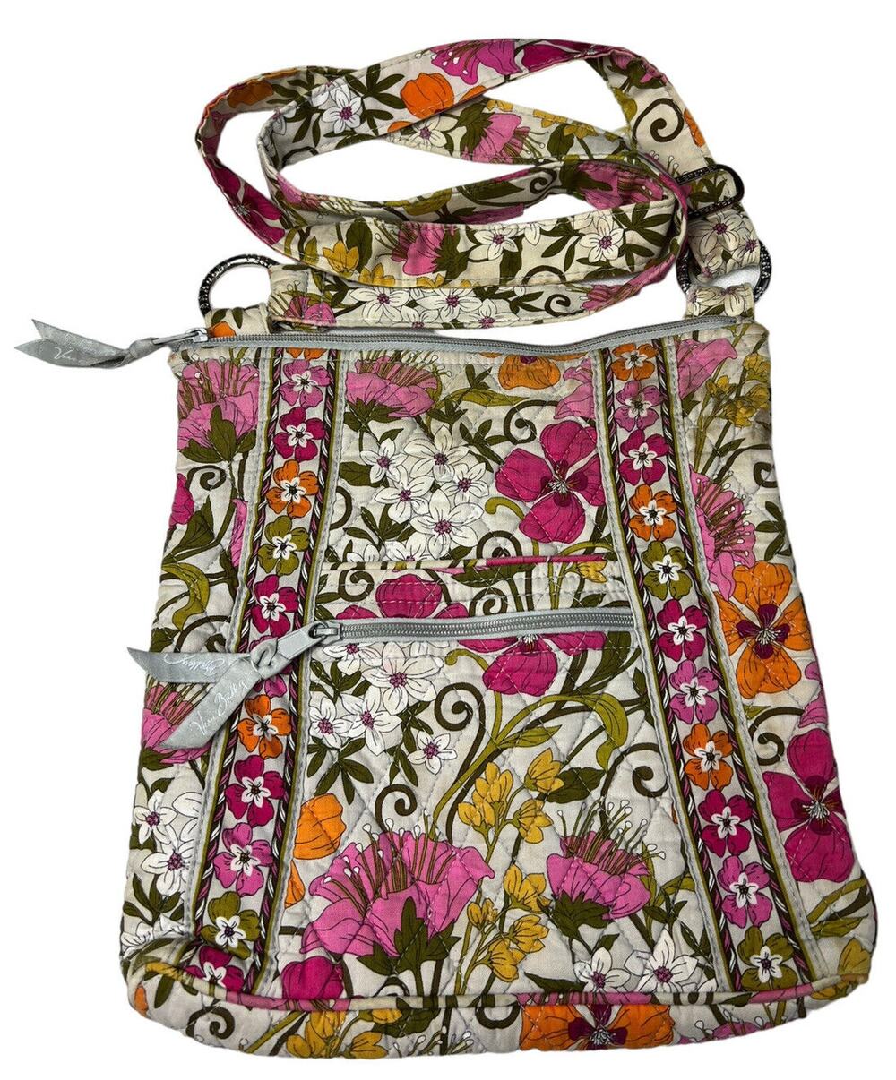 Vintage Retired Vera Bradley Tea Garden Floral Quilted Cotton Crossbody Hipster